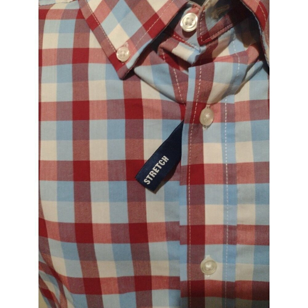 Men's George Classic Fit Wrinkle Resistant Poplin Shirt Multicolor Large (42-44) - Picture 3 of 12